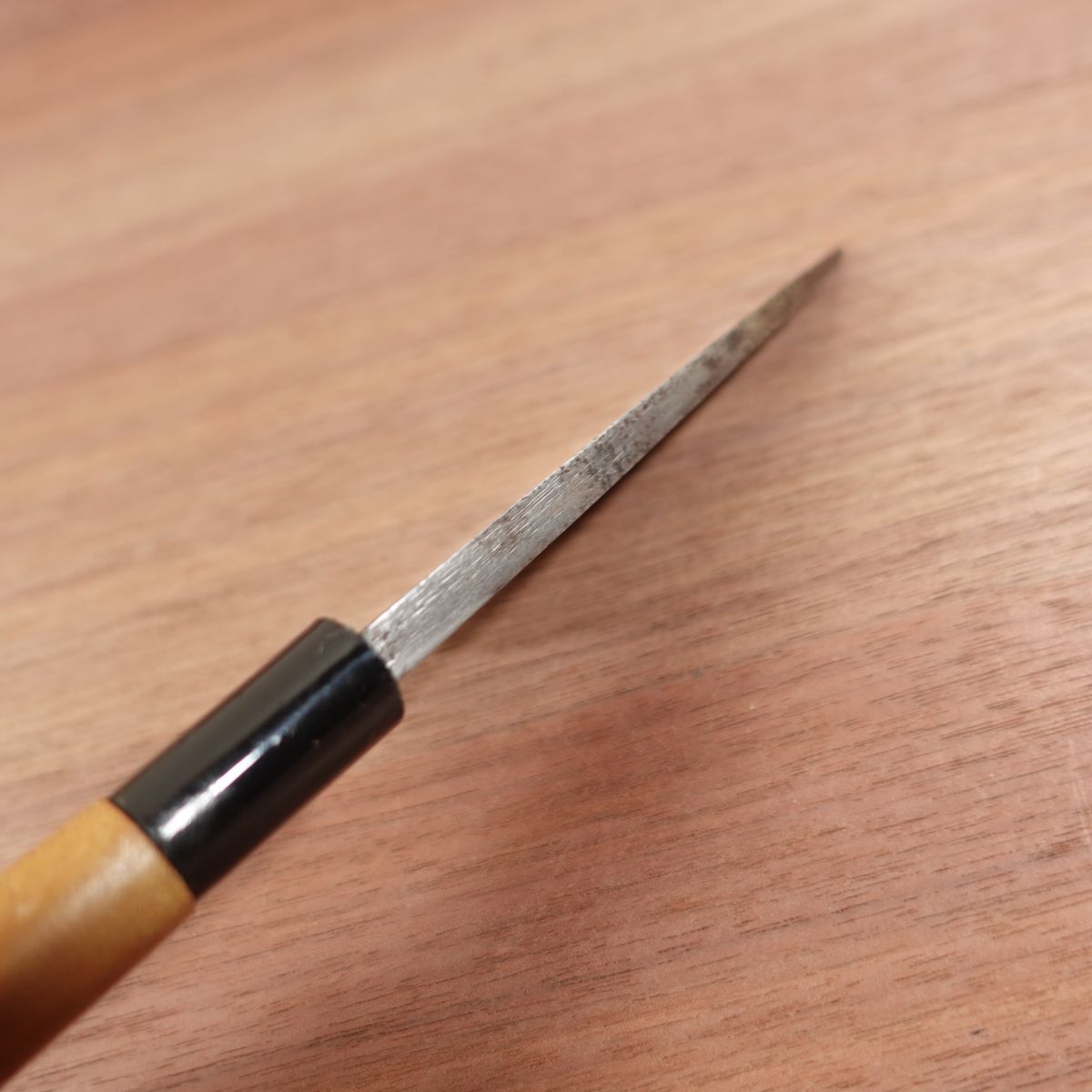 Minamoto Masanao Aji-Kiri Knife, Sharpened, Ko-Deba Knife, Carbon Steel, Stored Item, Sticker Included, 125mm