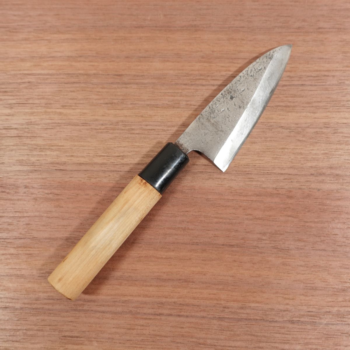 Jubei Aji-Kiri Knife, Sharpened, Ko-Deba Knife, Tsuchime Finish, Carbon Steel, Hand-Forged, 105mm
