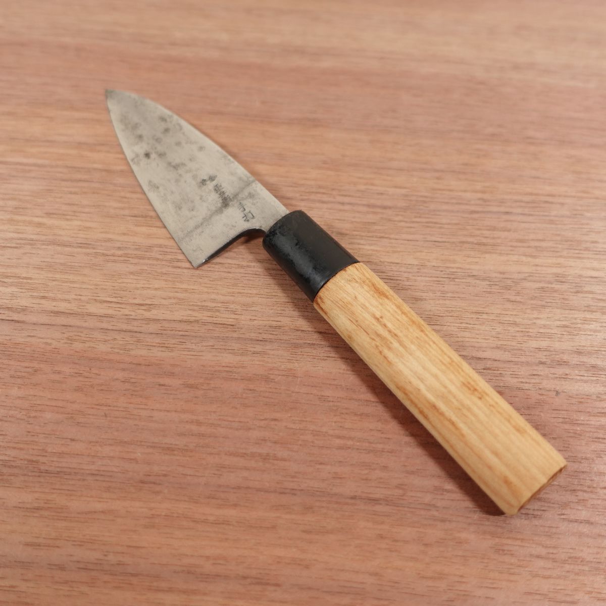 Jubei Aji-Kiri Knife, Sharpened, Ko-Deba Knife, Tsuchime Finish, Carbon Steel, Hand-Forged, 105mm