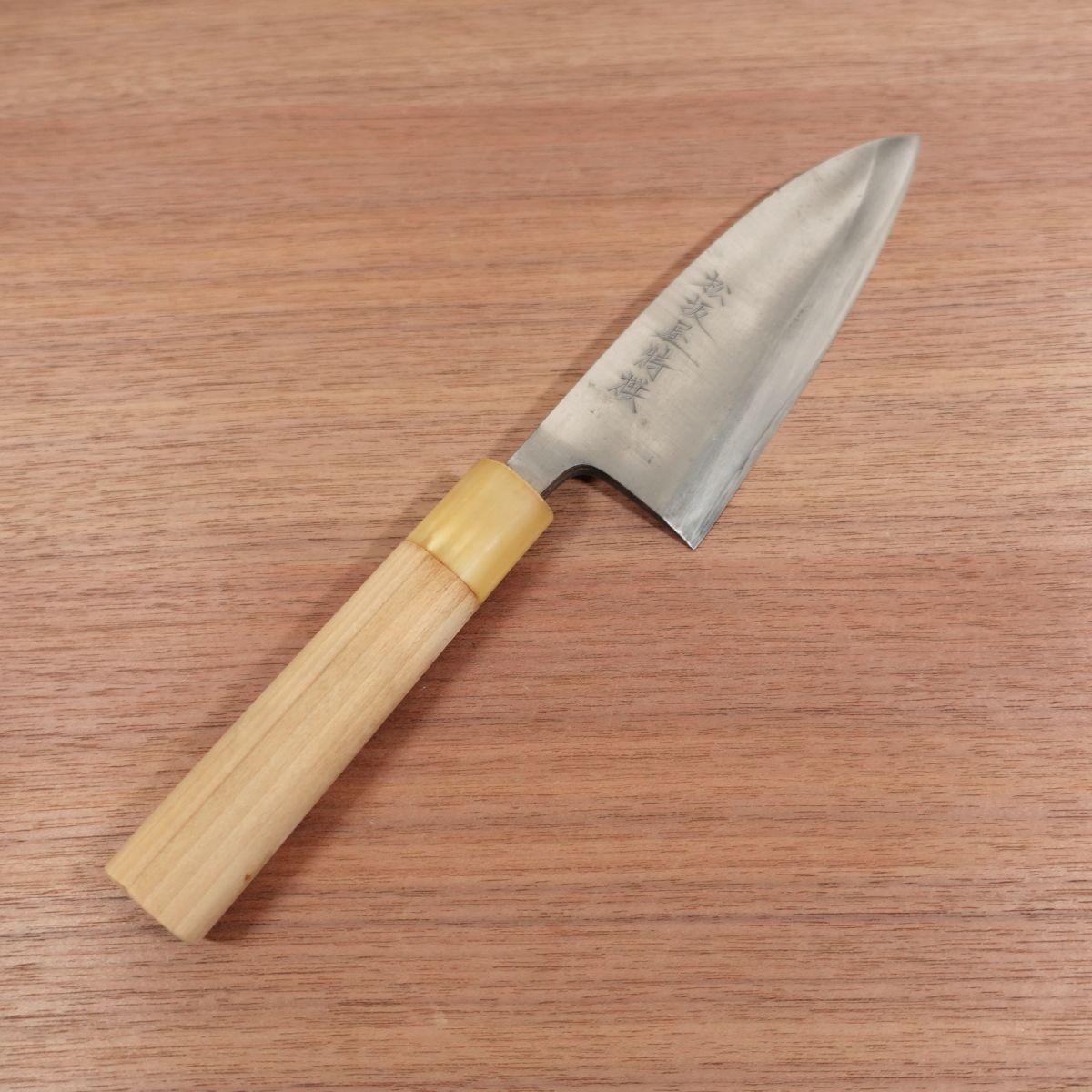 Matsuzakaya Special Selection Deba Knife, Sharpened, White Water Buffalo Handle, Lightly Used, 150mm