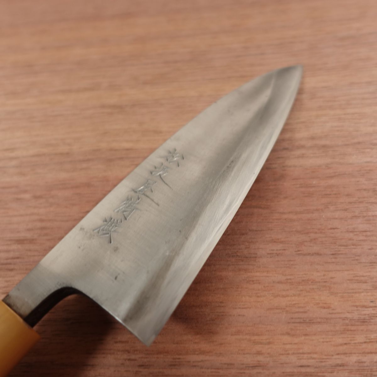 Matsuzakaya Special Selection Deba Knife, Sharpened, White Water Buffalo Handle, Lightly Used, 150mm