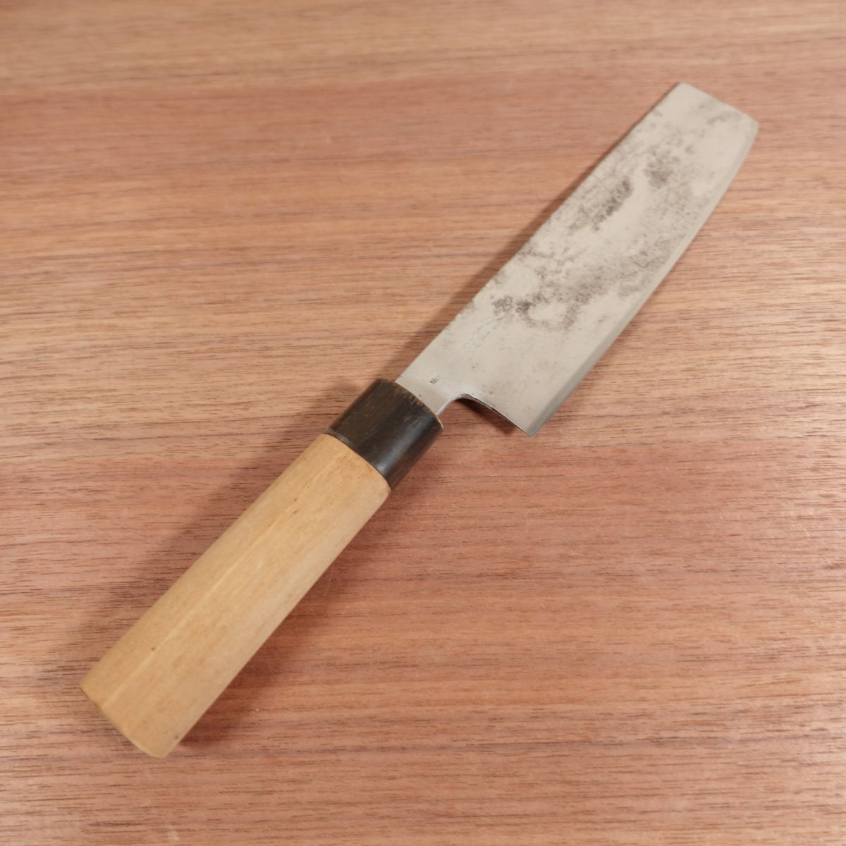 Kanesou Nakiri Blue Steel Aogami Buffalo Horn Handle Sharpened 170mm