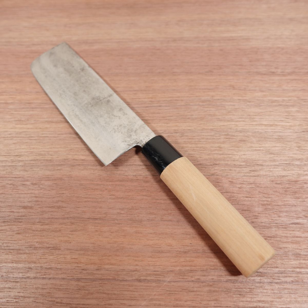 Azuma Roko Nakiri Knife, Sharpened, Carbon Steel, Double Bevel, Nakiri, Sticker on Handle, 160mm