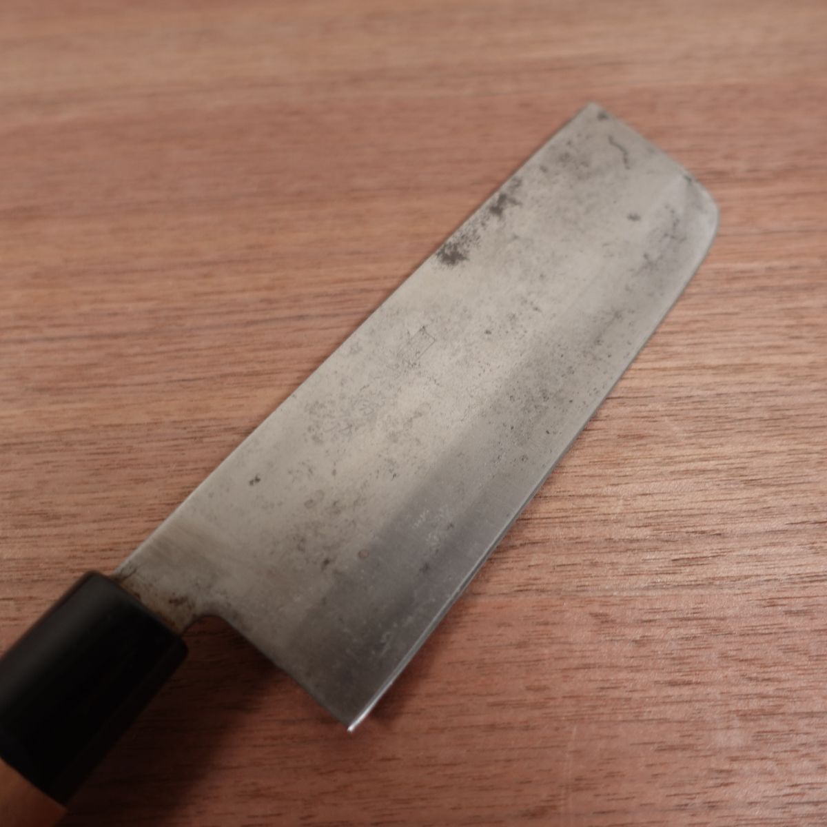 Azuma Roko Nakiri Knife, Sharpened, Carbon Steel, Double Bevel, Nakiri, Sticker on Handle, 160mm