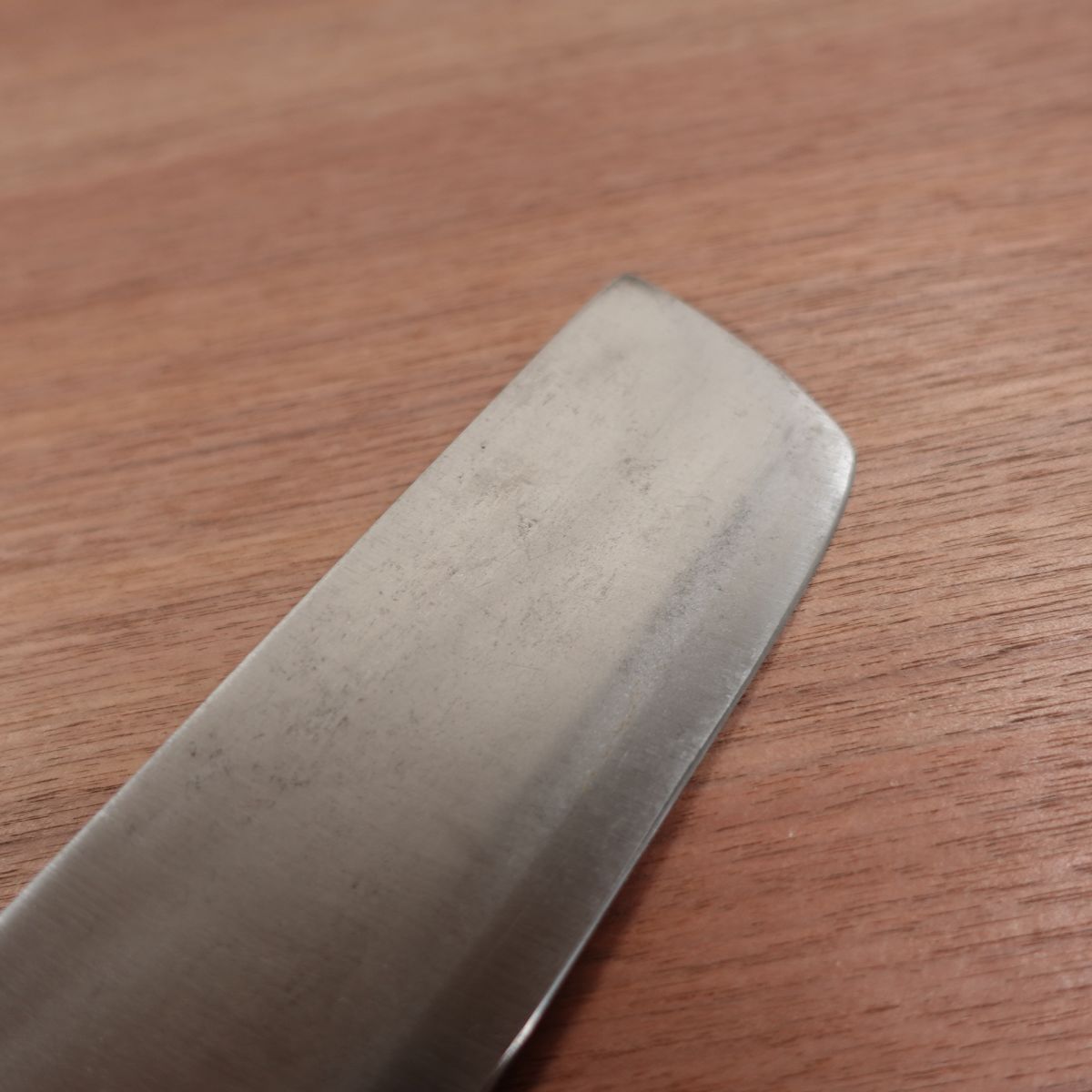 Katsuhiro Nakiri Knife, Sharpened, Carbon Steel, Double Bevel, Nakiri, Sticker on Handle, 160mm