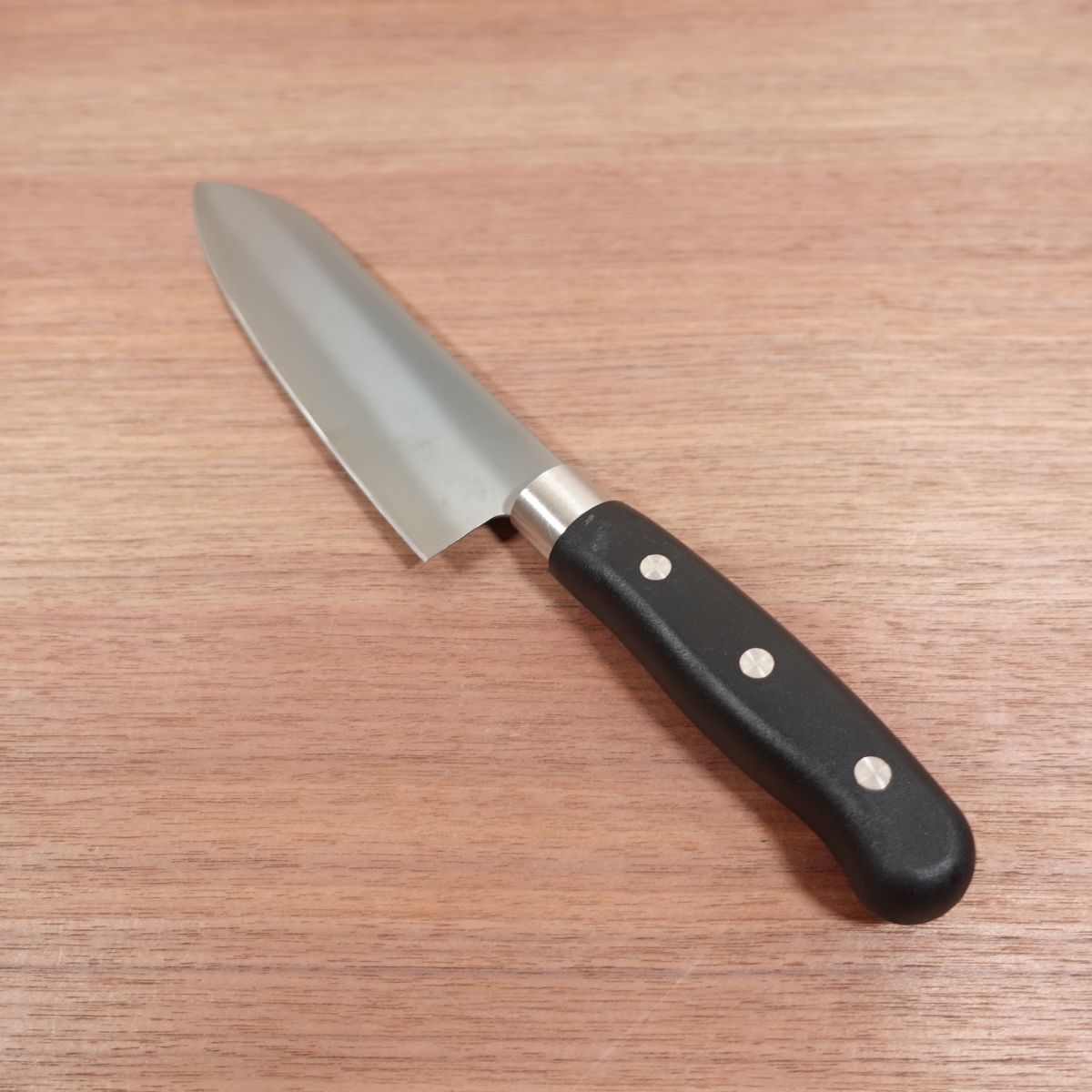 Noshu Masamune Santoku Knife, Sharpened, Titanium Coating, Black, All-Purpose Knife, Unused Stored Item, 170mm