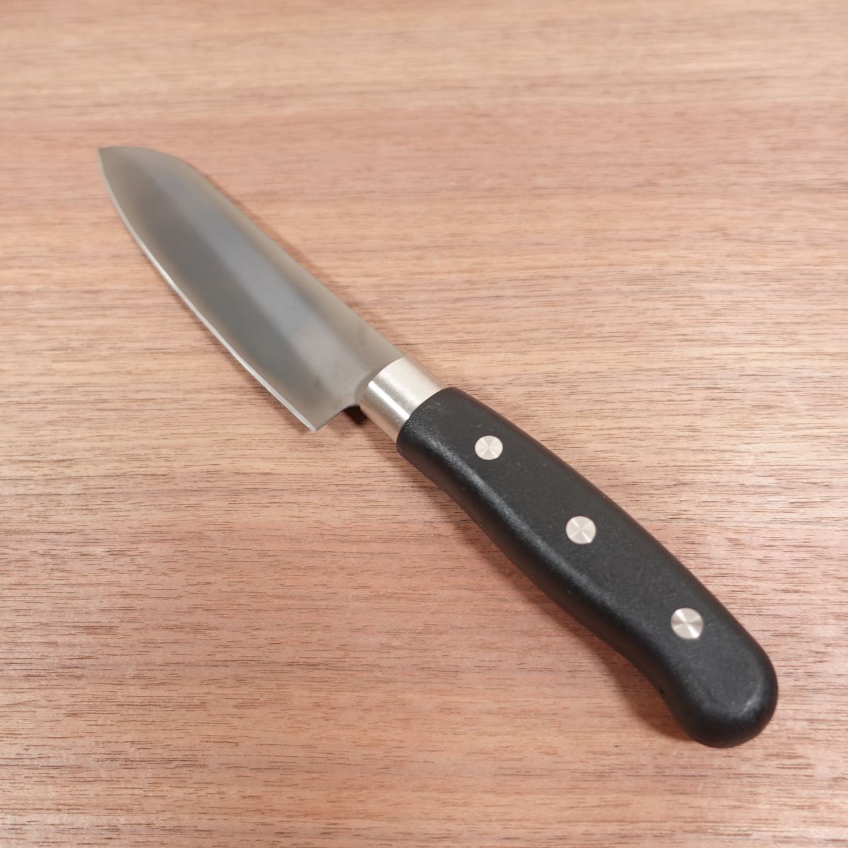 Noshu Masamune Ko-Santoku Knife, Sharpened, Titanium Coating, Black, All-Purpose Knife, Unused Stored Item, 150mm