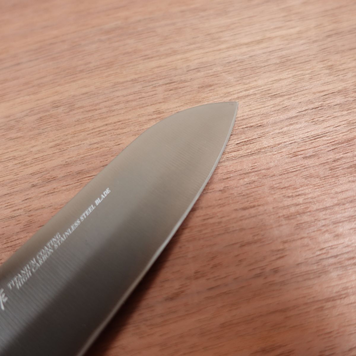 Noshu Masamune Ko-Santoku Knife, Sharpened, Titanium Coating, Black, All-Purpose Knife, Unused Stored Item, 150mm
