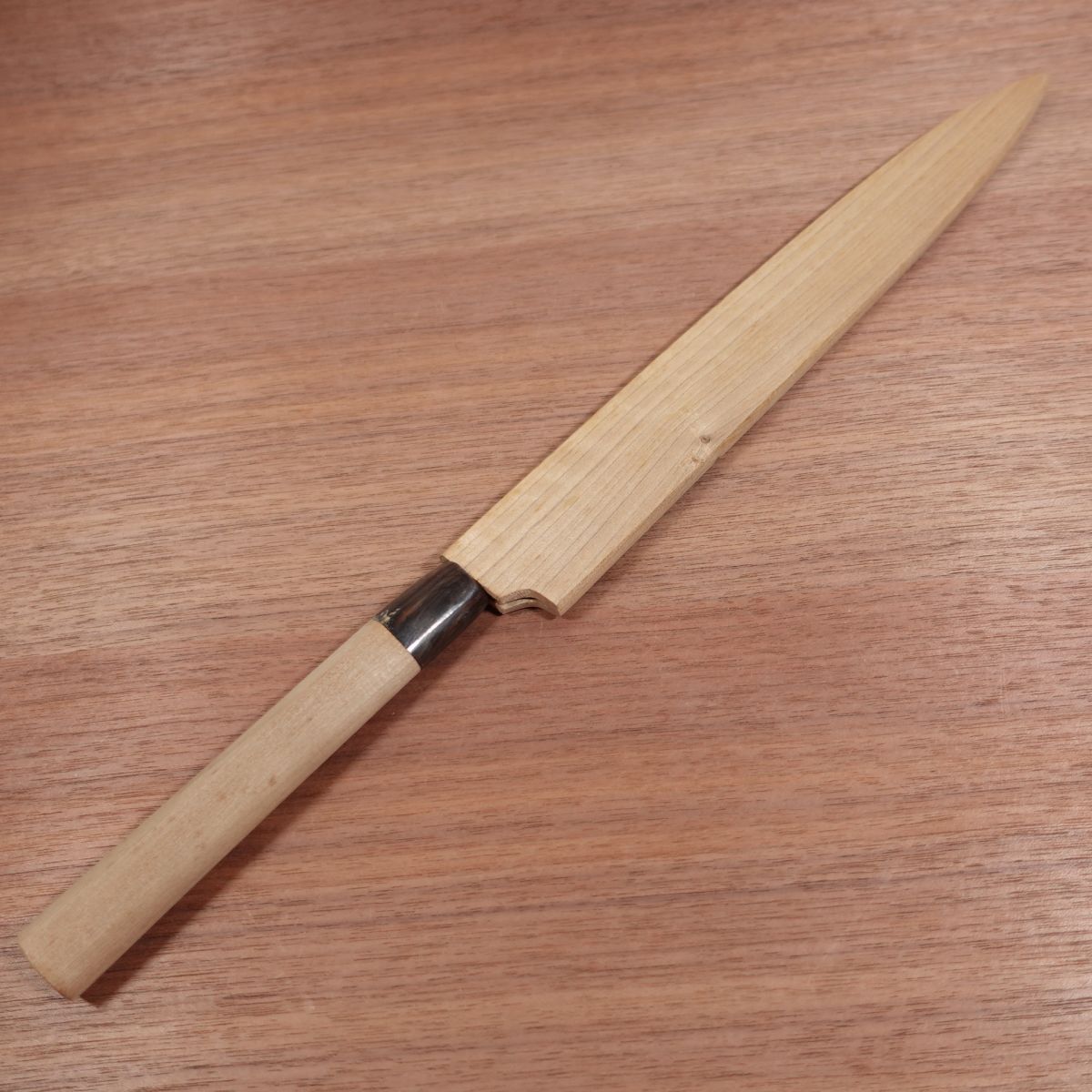 Masamoto Sohonten Fugu-Hiki Knife, Sharpened, Yanagiba Knife, Thin Blade, Water Buffalo Handle, Sashimi Knife, Nearly Unused Stored Item, Wooden Sheath Included, 270mm
