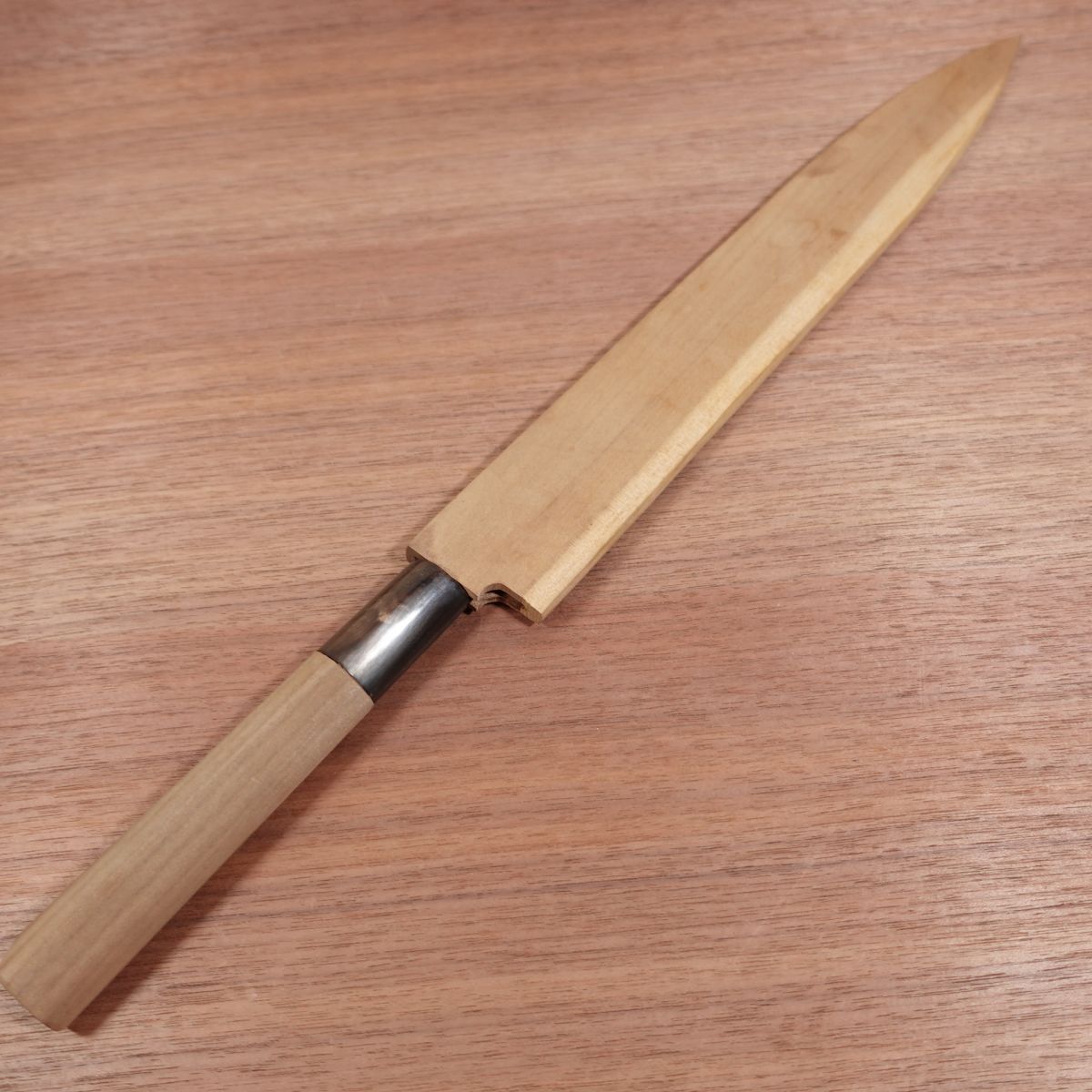 Masamoto Sohonten Yanagiba Knife, Sharpened, Pure Japanese Steel, Water Buffalo Handle, Sashimi Knife, Honyaki, Lightly Used, Wooden Sheath Included, Boxed, 300mm