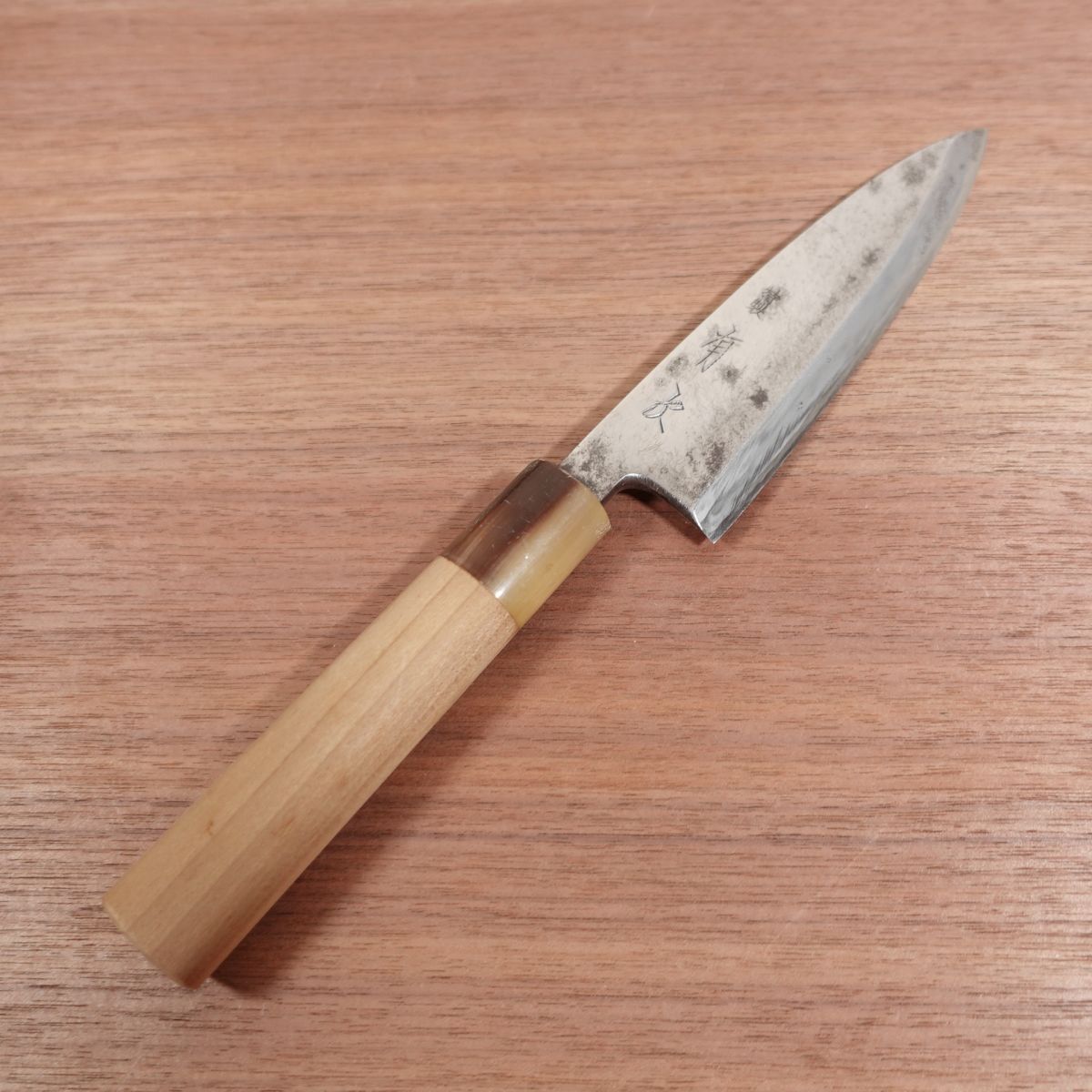 Aritsugu Funayuki Knife, Sharpened, White Water Buffalo Handle, Slim Deba Knife, 140mm