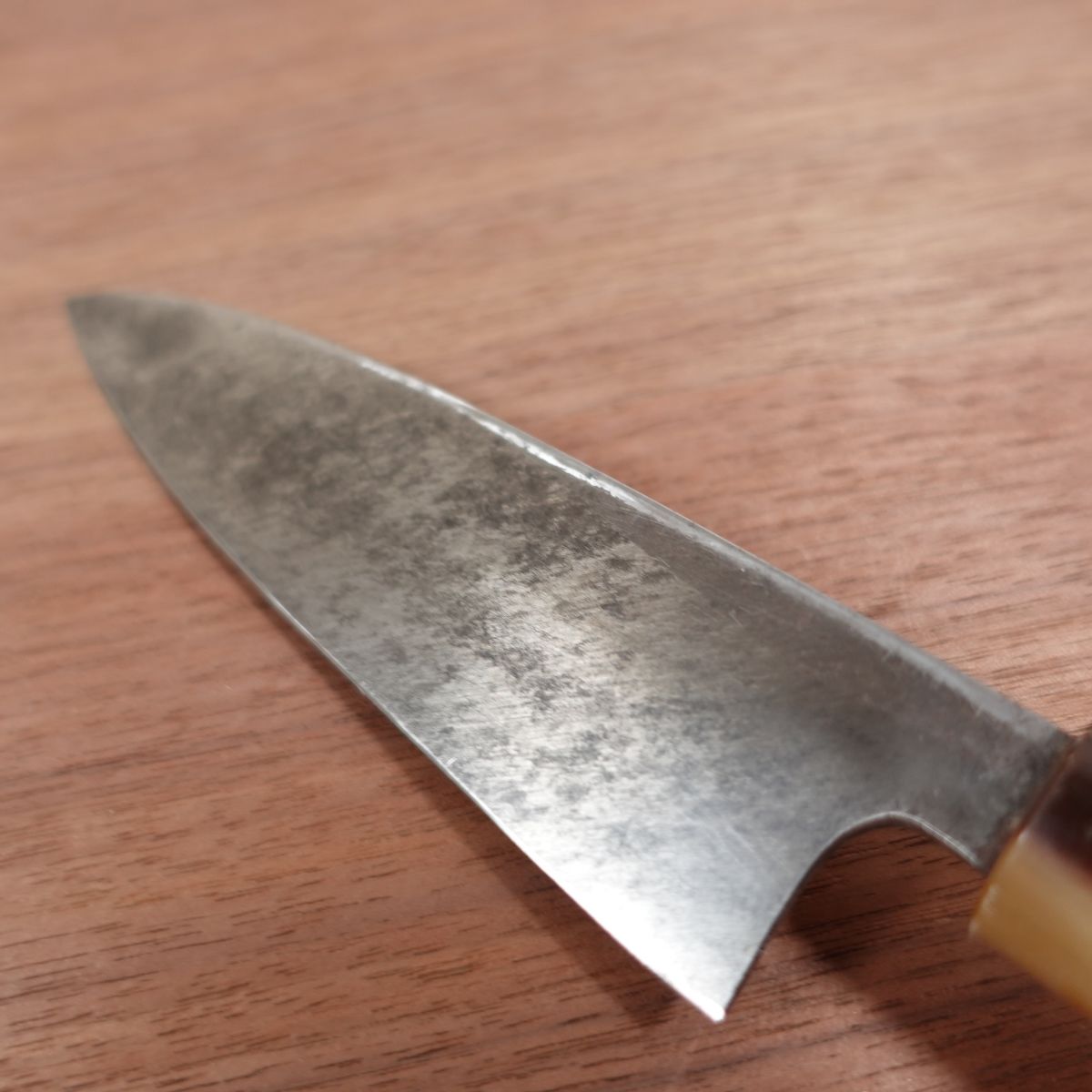 Aritsugu Funayuki Knife, Sharpened, White Water Buffalo Handle, Slim Deba Knife, 140mm