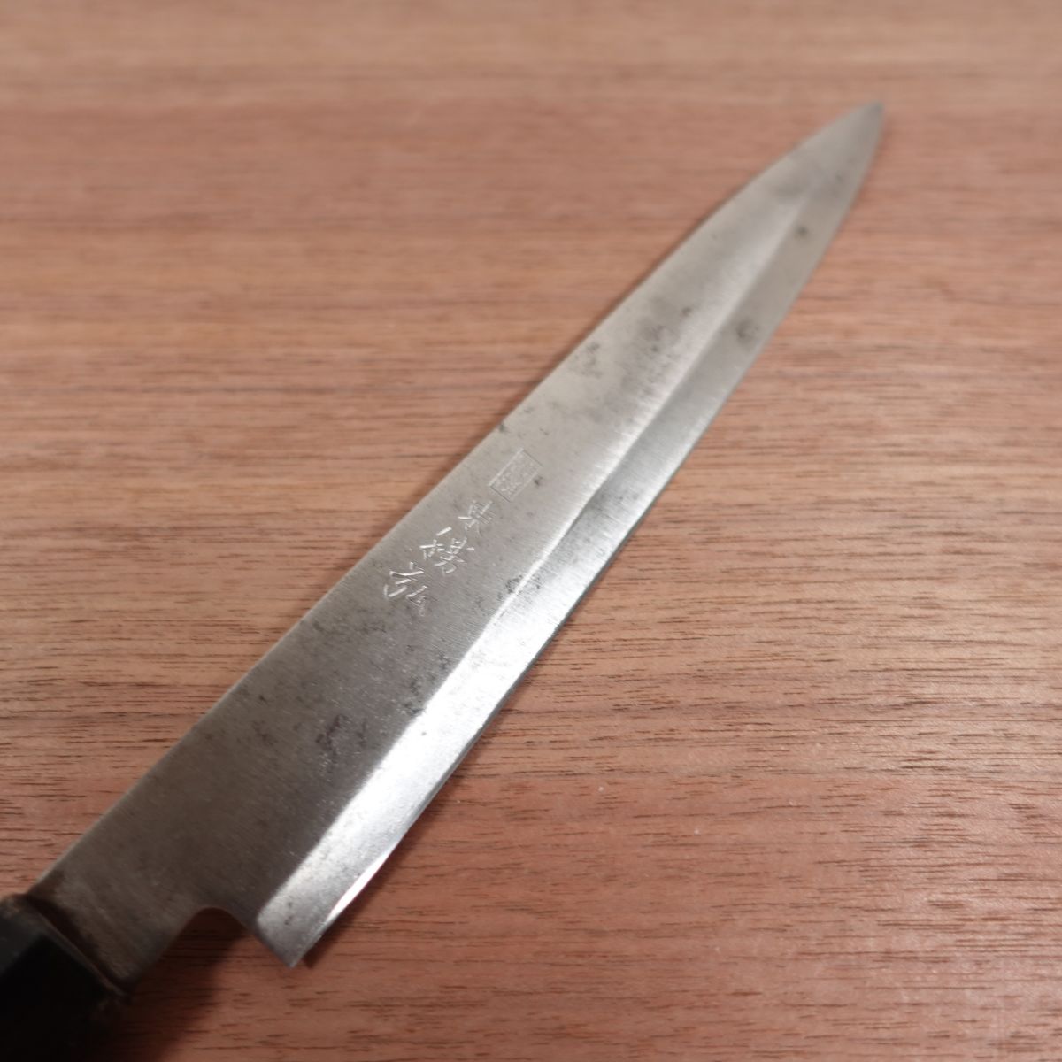 Azuma Roko Yanagiba Knife, Sharpened, Tokusen, Carbon Steel, Double Bevel, Sashimi Knife, Sticker on Handle, 220mm