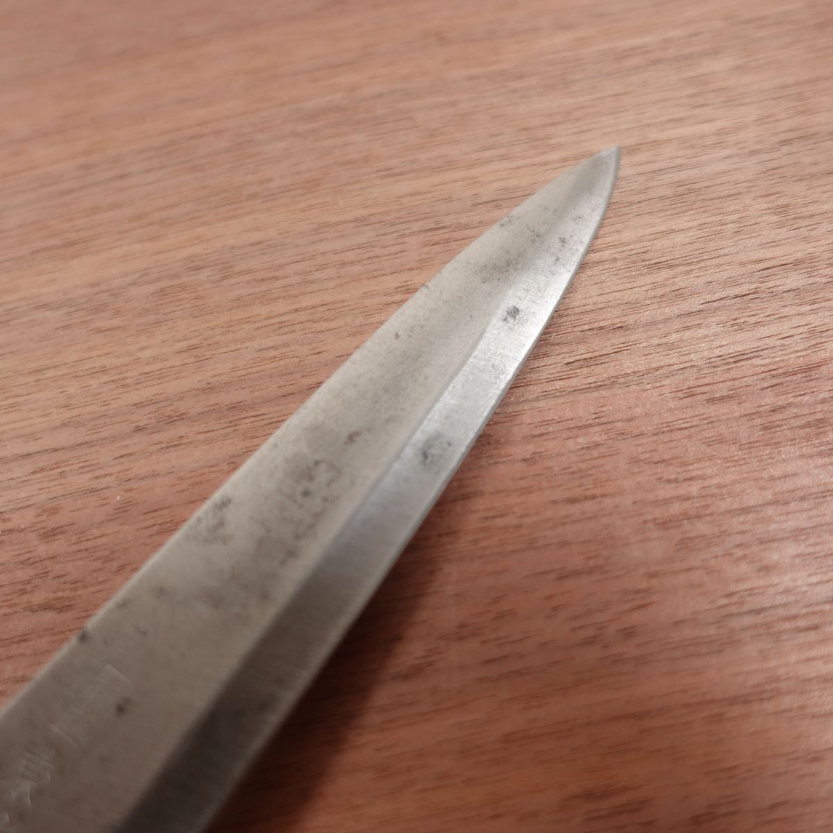 Azuma Roko Yanagiba Knife, Sharpened, Tokusen, Carbon Steel, Double Bevel, Sashimi Knife, Sticker on Handle, 220mm