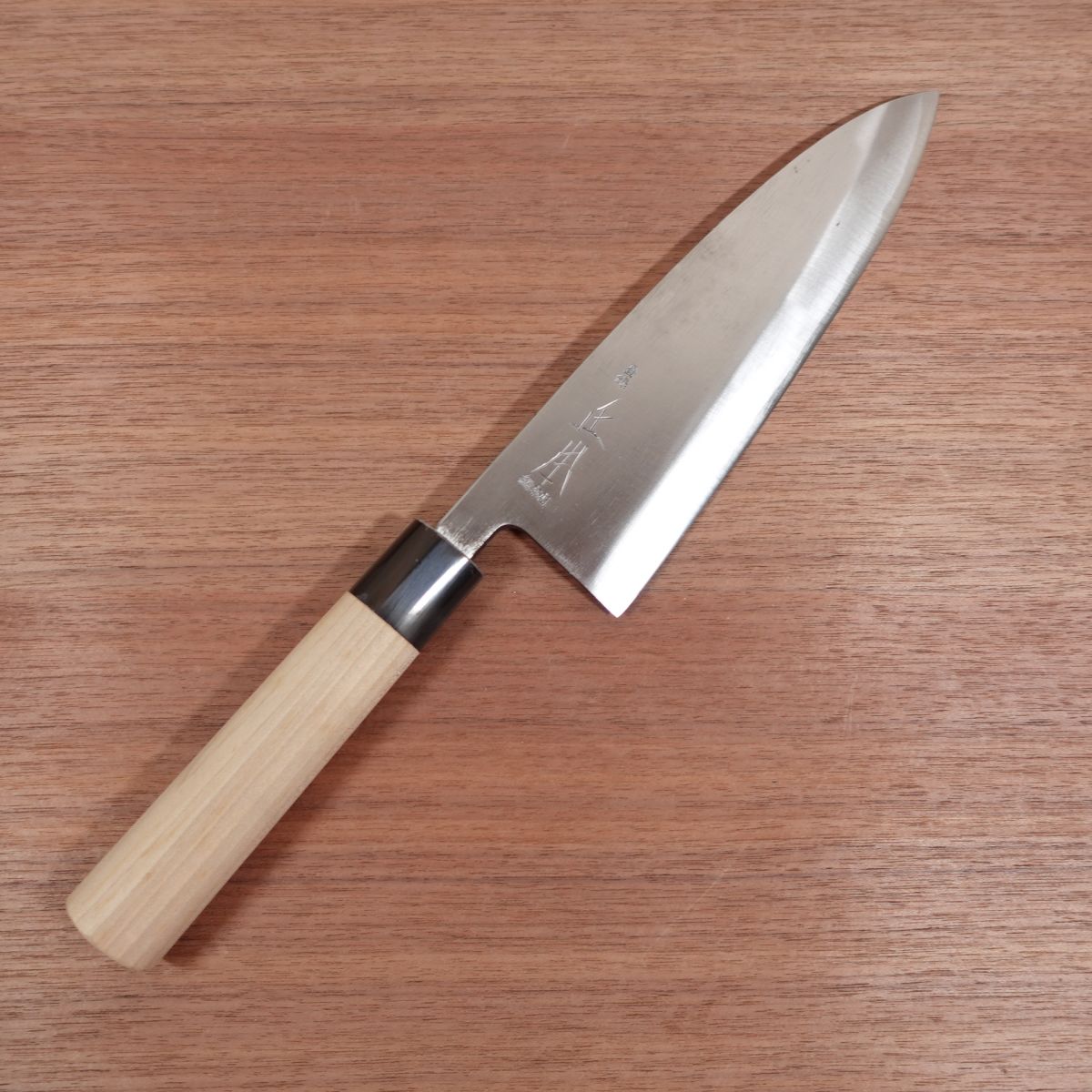 Masamoto Sohonten Large Deba Knife, Sharpened, Water Buffalo Handle, Unused Stored Item, 210mm