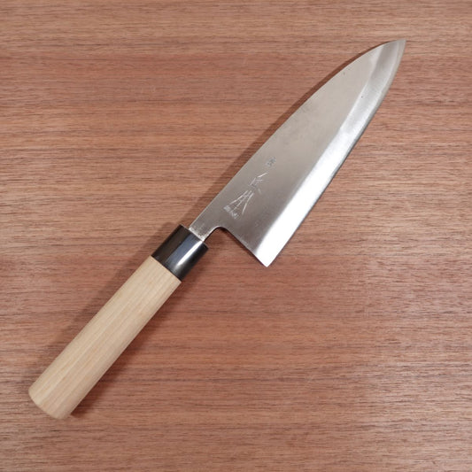 Masamoto Sohonten Large Deba Knife, Sharpened, Water Buffalo Handle, Unused Stored Item, 210mm