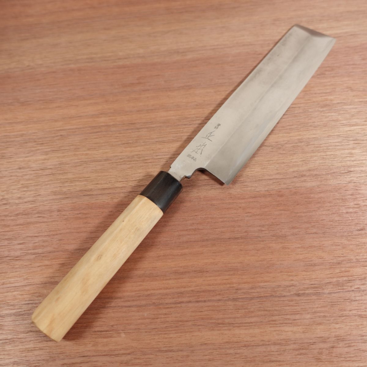 Masamoto Sohonten Usuba Knife, Sharpened, Water Buffalo Handle, Single Bevel, Nakiri, Lightly Used, 215mm