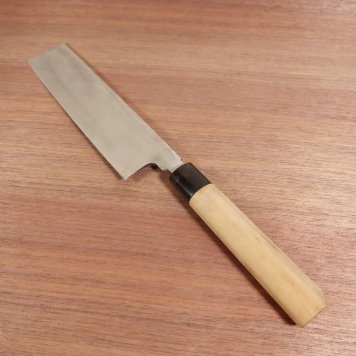 Masamoto Sohonten Usuba Knife, Sharpened, Water Buffalo Handle, Single Bevel, Nakiri, Lightly Used, 215mm