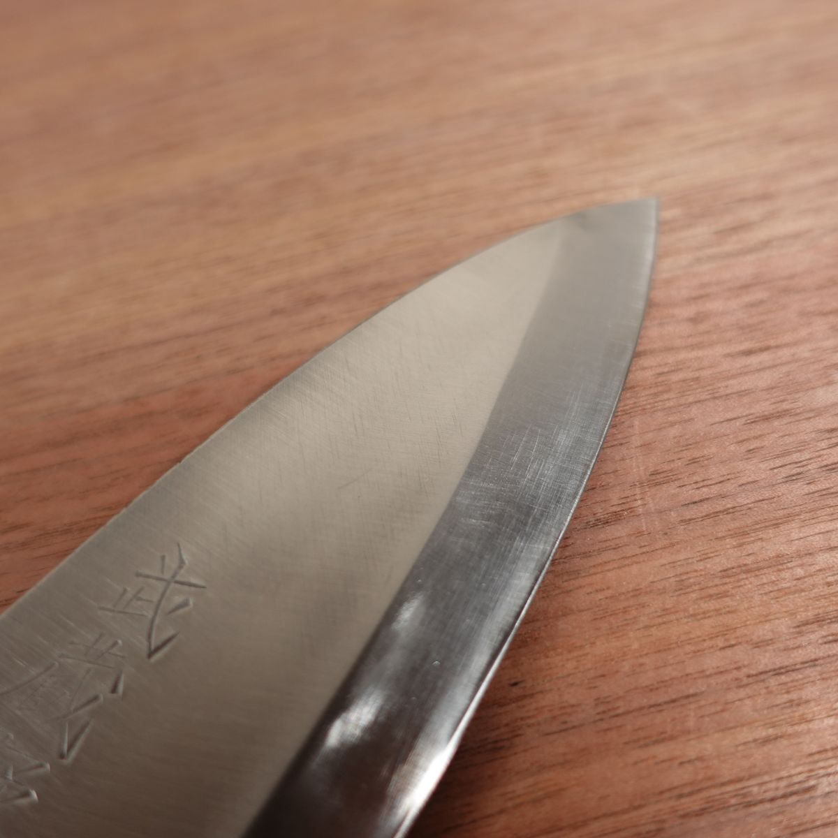 Kiya Deba Knife, Sharpened, Musashino, Water Buffalo Handle, Crack in Handle, Nearly Unused Stored Item, 170mm