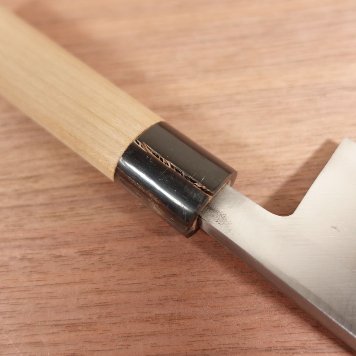 Kiya Deba Knife, Sharpened, Musashino, Water Buffalo Handle, Crack in Handle, Nearly Unused Stored Item, 170mm