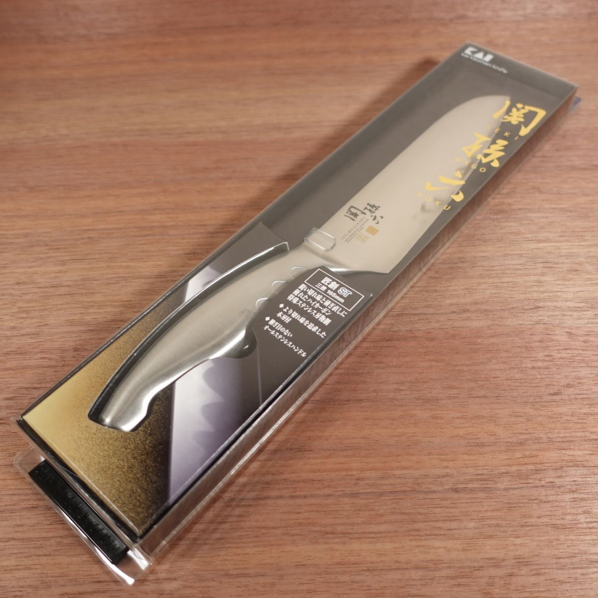 Seki Magoroku Santoku Knife, Sharpened, Shoso, All-Purpose Knife, All Stainless Steel, Unopened Stored Item, 165mm