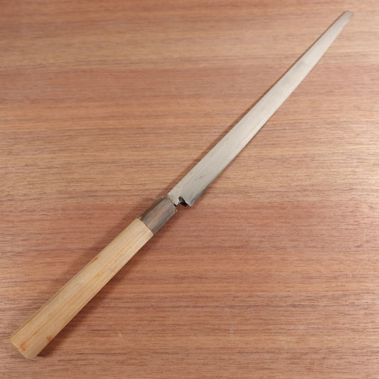 Possible Masamoto Takohiki Knife, Faded Engraving, Sharpened, Water Buffalo Handle, Sashimi Knife, Carbon Steel, Single Bevel, 305mm