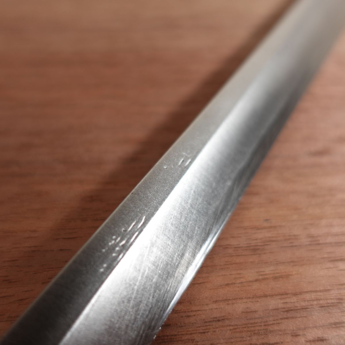 Possible Masamoto Takohiki Knife, Faded Engraving, Sharpened, Water Buffalo Handle, Sashimi Knife, Carbon Steel, Single Bevel, 305mm
