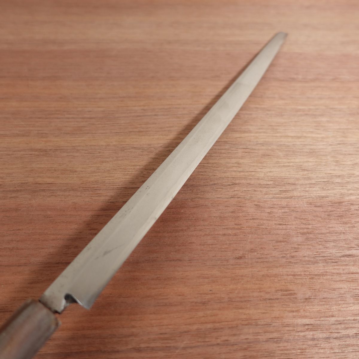 Possible Masamoto Takohiki Knife, Faded Engraving, Sharpened, Water Buffalo Handle, Sashimi Knife, Carbon Steel, Single Bevel, 305mm