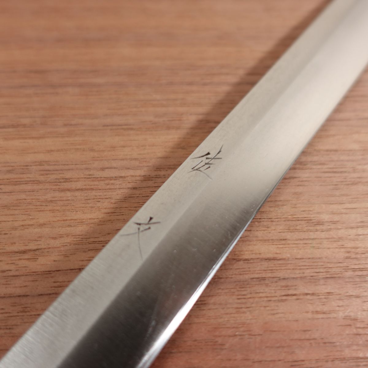 Sabun Takohiki Knife, Sharpened, White Water Buffalo Handle, Sashimi Knife, Carbon Steel, Single Bevel, Wooden Saya, 335mm
