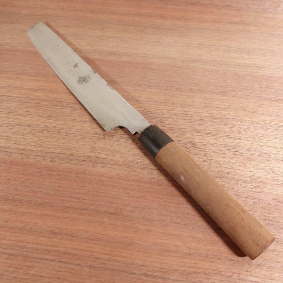 Masamoto Usuba Knife, Sharpened, Water Buffalo Handle, Single Bevel, Vegetable Knife, Slightly Tapered, Ferrule Crack, 230mm