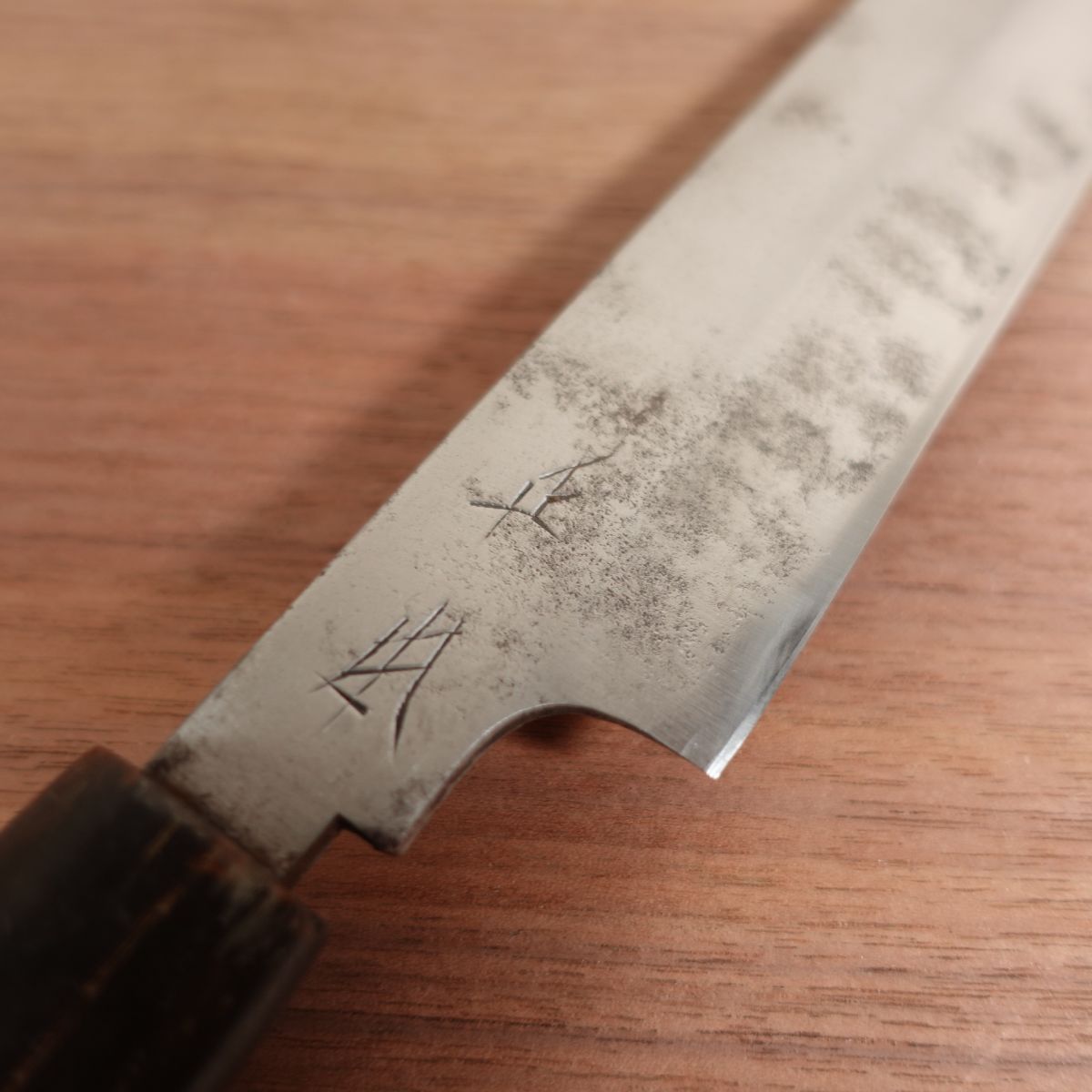 Masamoto Usuba Knife, Sharpened, Water Buffalo Handle, Single Bevel, Vegetable Knife, Slightly Tapered, Ferrule Crack, 230mm