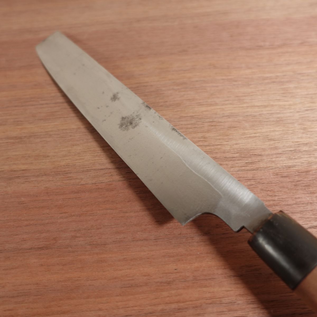 Masamoto Usuba Knife, Sharpened, Water Buffalo Handle, Single Bevel, Vegetable Knife, Slightly Tapered, Ferrule Crack, 230mm