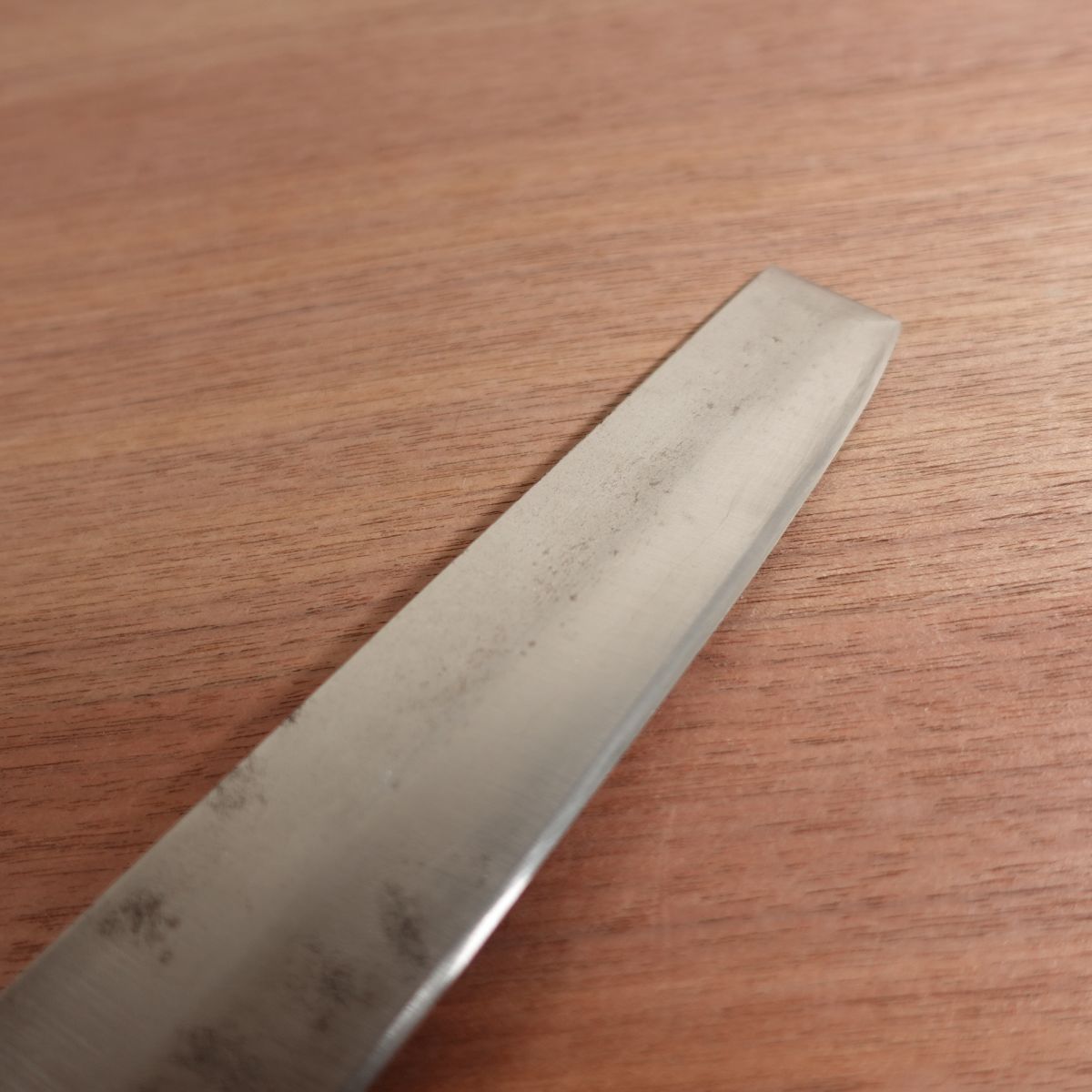 Masamoto Usuba Knife, Sharpened, Water Buffalo Handle, Single Bevel, Vegetable Knife, Slightly Tapered, Ferrule Crack, 230mm