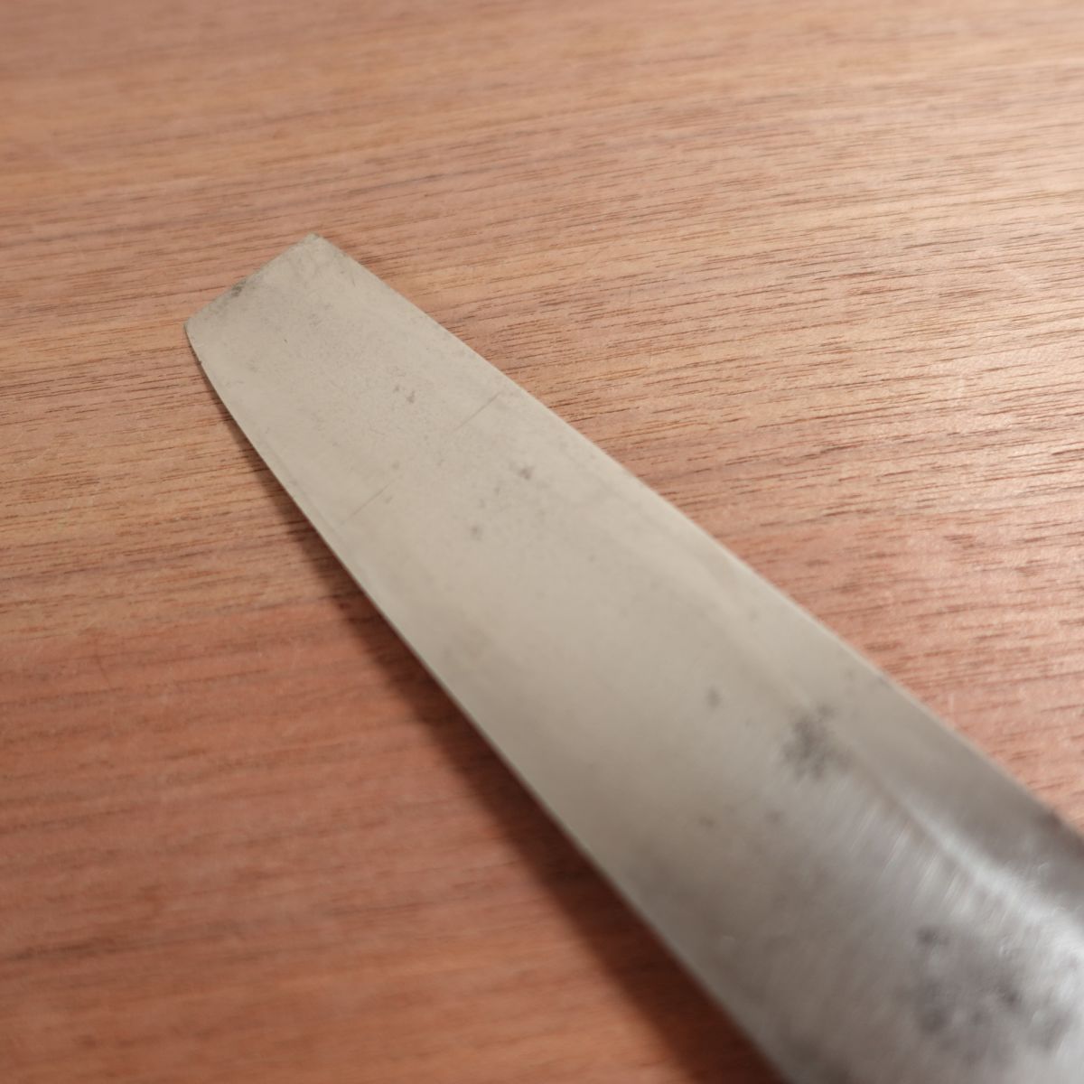 Masamoto Usuba Knife, Sharpened, Water Buffalo Handle, Single Bevel, Vegetable Knife, Slightly Tapered, Ferrule Crack, 230mm