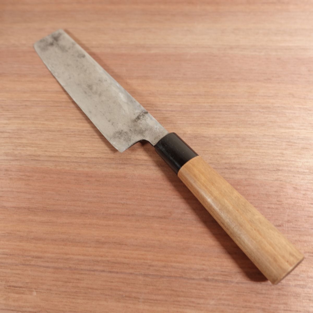 Kanesou Usuba Knife, Sharpened, Water Buffalo Handle, Single Bevel, Vegetable Knife, Upper Grade, Carbon Steel, 210mm