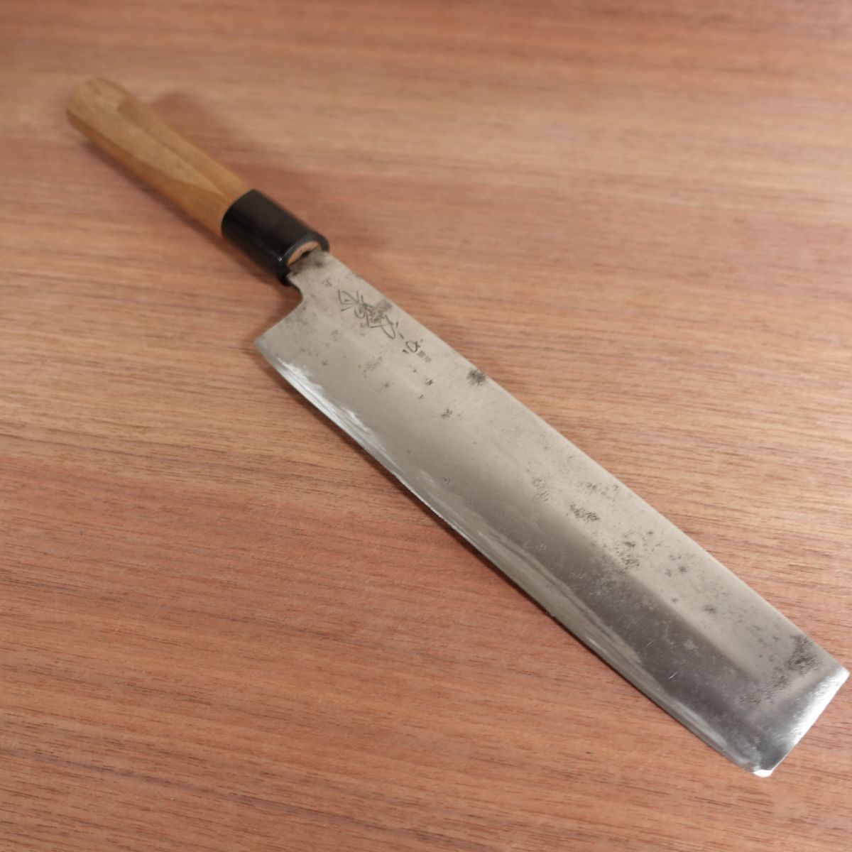 Kanesou Usuba Knife, Sharpened, Water Buffalo Handle, Single Bevel, Vegetable Knife, Upper Grade, Carbon Steel, 210mm