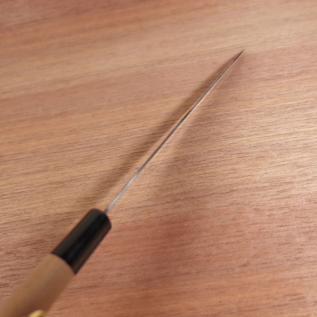 Tetsuhiro Yanagiba Knife, Sharpened, Black-Forged Finish, Sashimi Knife, Double Bevel, Sticker Remains, Stored Item, Carbon Steel, 220mm