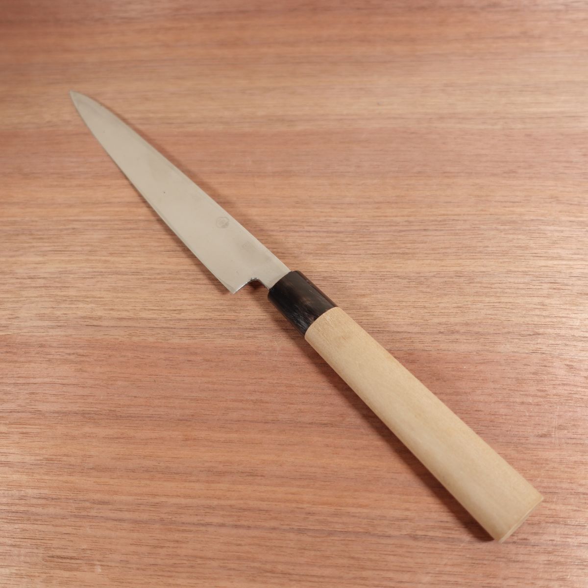 Sakai Ichimonji Mitsuhide Yanagiba, Sharpened, Hakugin, Stainless Steel, Water Buffalo Handle, Gin-san Steel, Sashimi Knife, 235mm