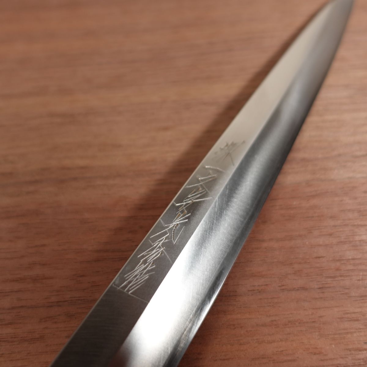 Sakai Ichimonji Mitsuhide Yanagiba, Sharpened, Hakugin, Stainless Steel, Water Buffalo Handle, Gin-san Steel, Sashimi Knife, 235mm