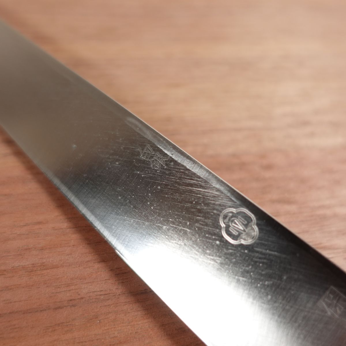 Sakai Ichimonji Mitsuhide Yanagiba, Sharpened, Hakugin, Stainless Steel, Water Buffalo Handle, Gin-san Steel, Sashimi Knife, 235mm