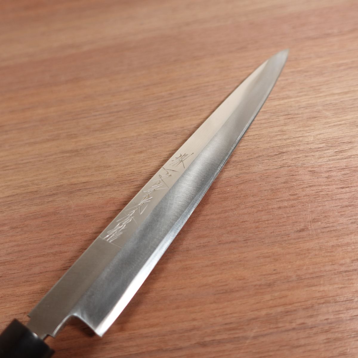 Sakai Ichimonji Mitsuhide Yanagiba, Sharpened, Hakugin, Stainless Steel, Water Buffalo Handle, Gin-san Steel, Sashimi Knife, 235mm