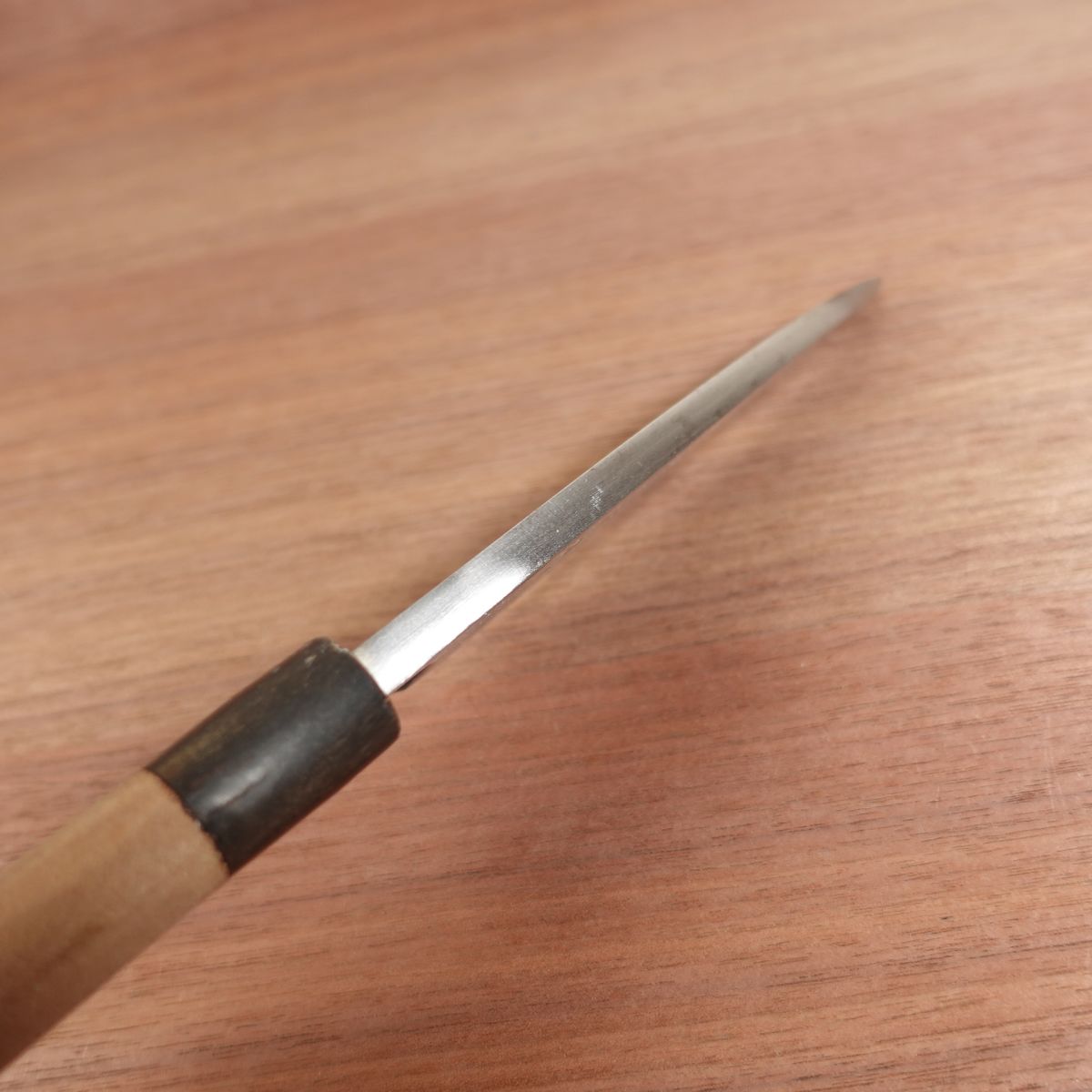 Sakai Toji Deba Knife, Sharpened, Water Buffalo Handle, Tsuji Isao Selection, Carbon Steel, Single Bevel, 150mm