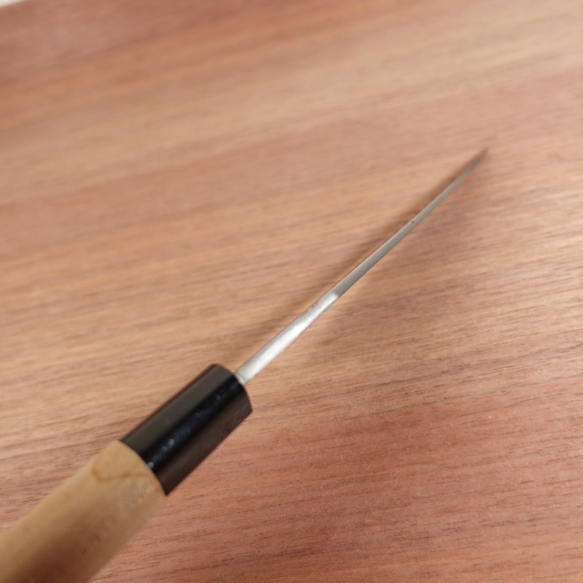 Unmarked Wa-Santoku Knife, Sharpened, Single Bevel, All-Purpose Knife, Thin Aideba Profile, Carbon Steel, 160mm