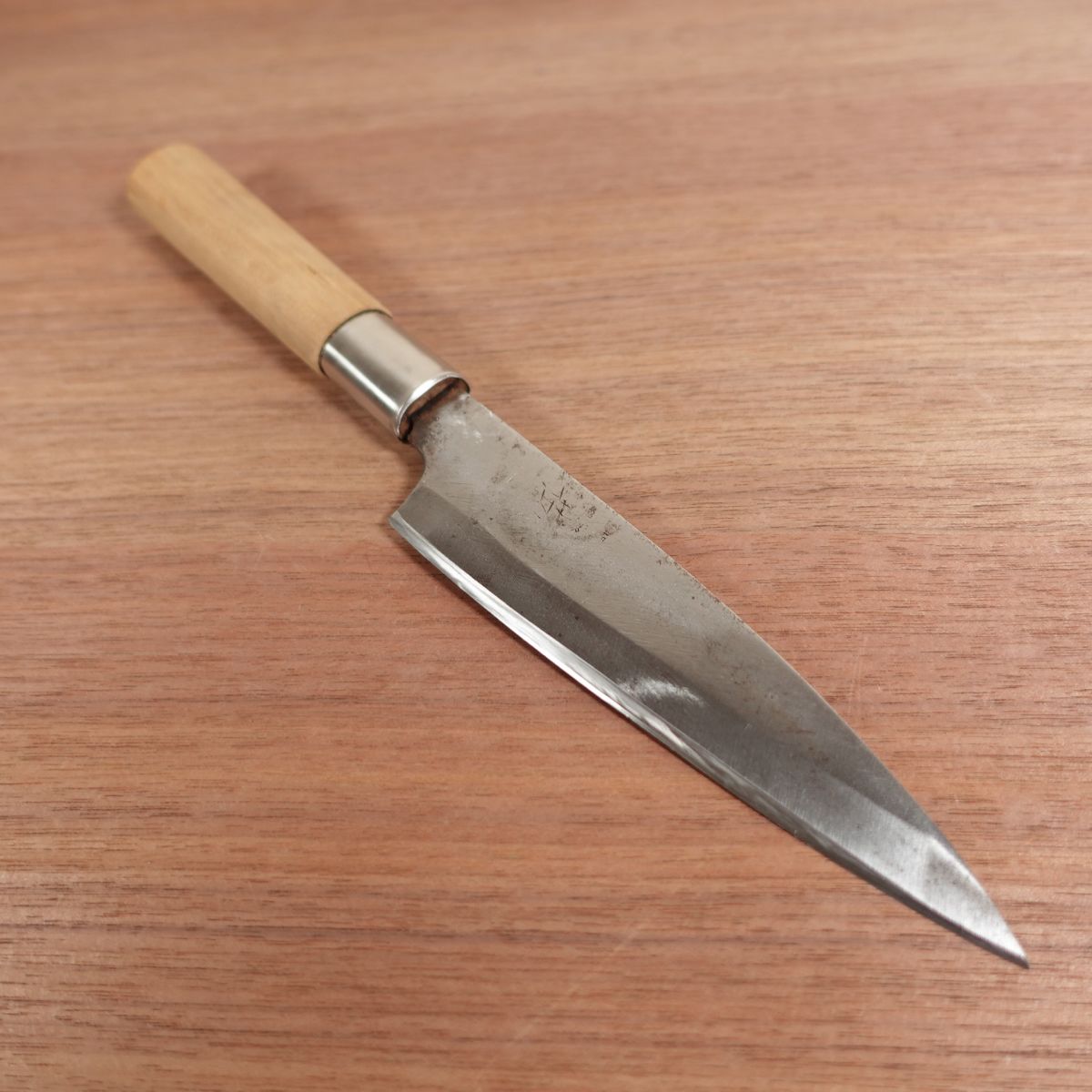 Sakai Kikutora Funayuki Knife, Sharpened, Slim Deba Knife, Carbon Steel, Single Bevel, 155mm