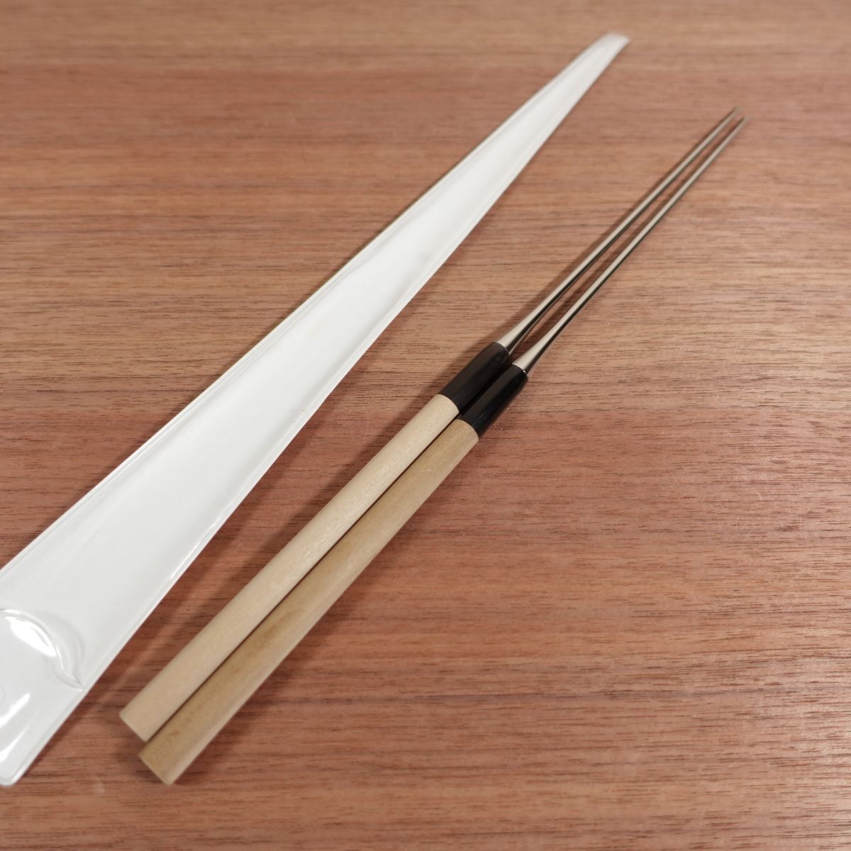 Moribashi Plating Chopsticks, Water Buffalo Ferrule, Stainless Steel, Plating Chopsticks, Tempura Chopsticks, Case Included