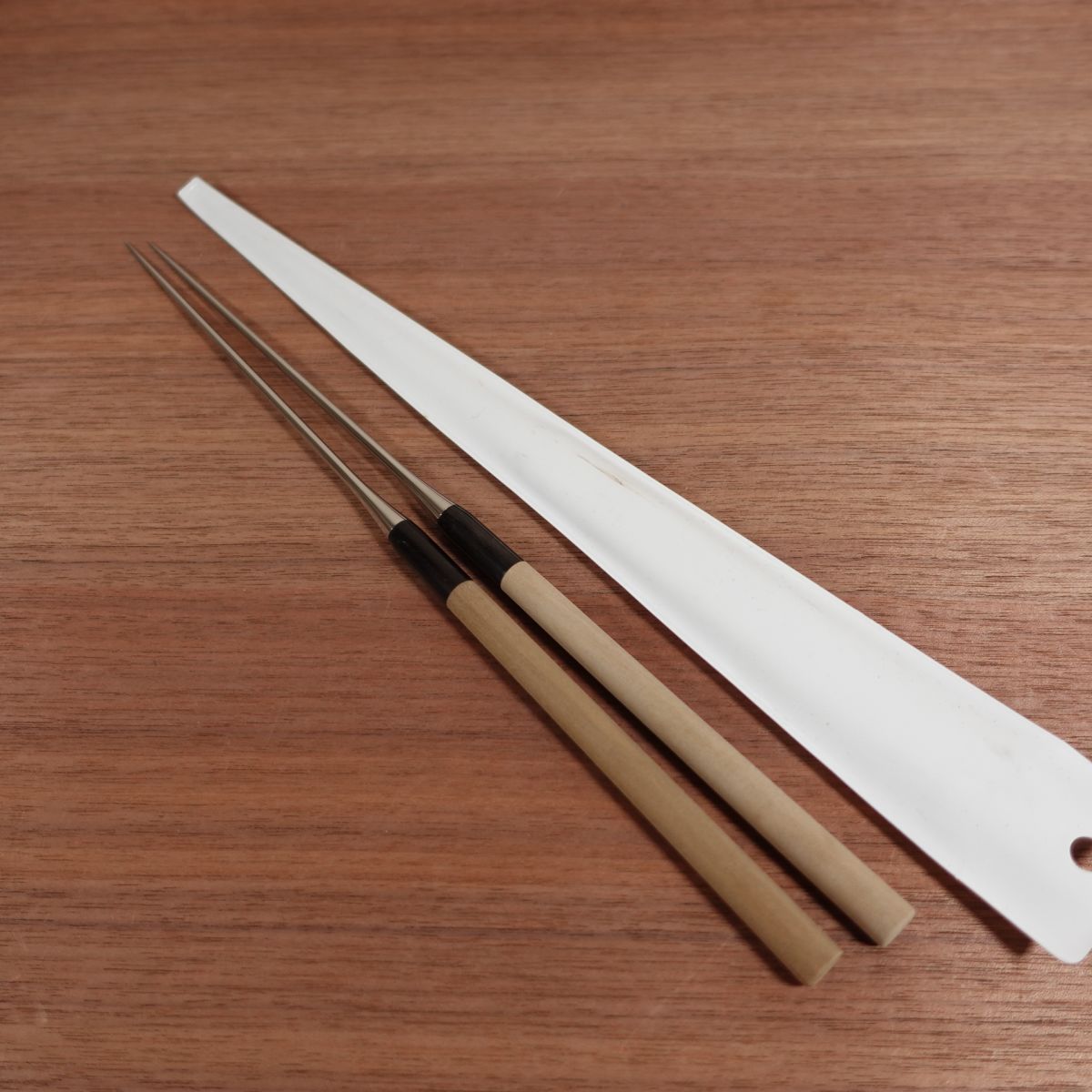 Moribashi Plating Chopsticks, Water Buffalo Ferrule, Stainless Steel, Plating Chopsticks, Tempura Chopsticks, Case Included