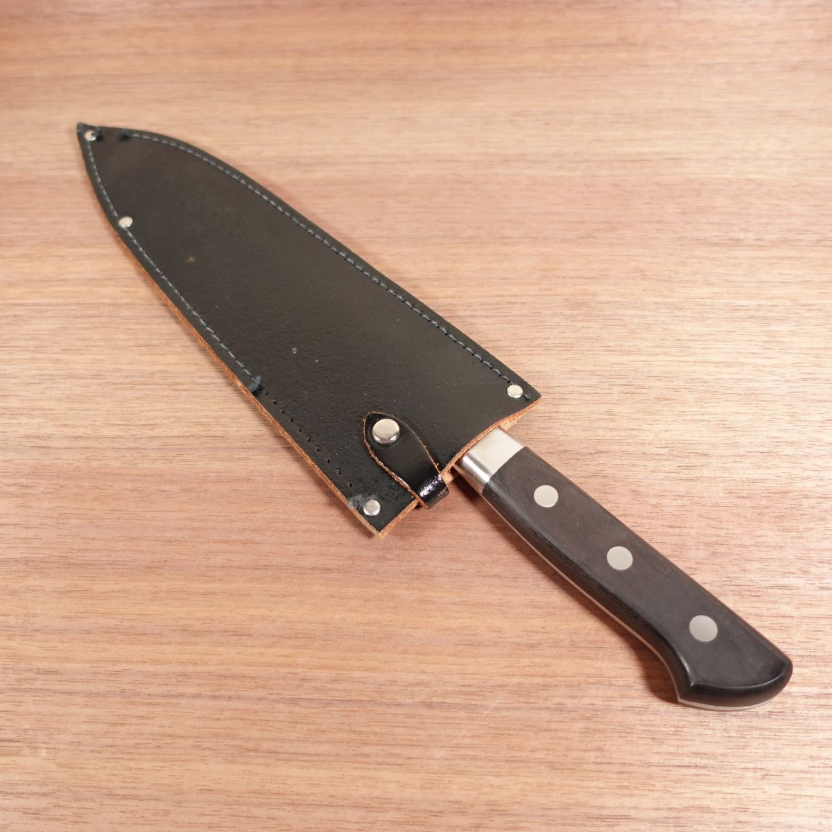 Takeuchi Hamono Gyuto Knife, Sharpened, All-Purpose Knife, TAKEUCHI M60, New Stainless N60, Very Lightly Used, Leather Sheath Included, 245mm