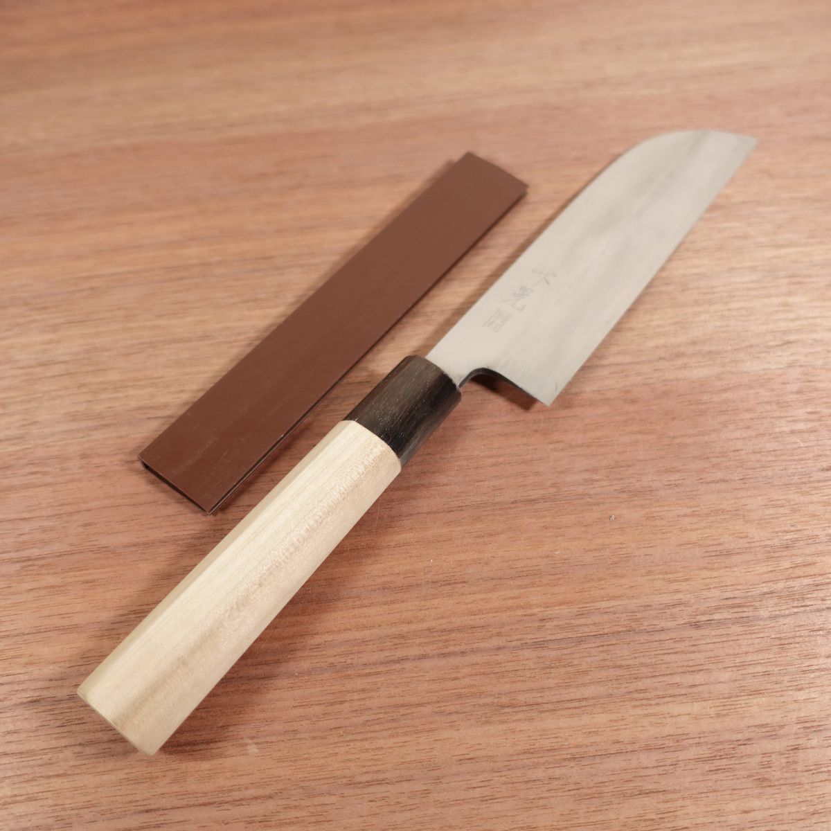 Takeaki Kama-Usuba Knife, Sharpened, Water Buffalo Handle, Single Bevel, Nakiri, Carbon Steel, Betsuuchi, Takeuchi Hamono, 185mm