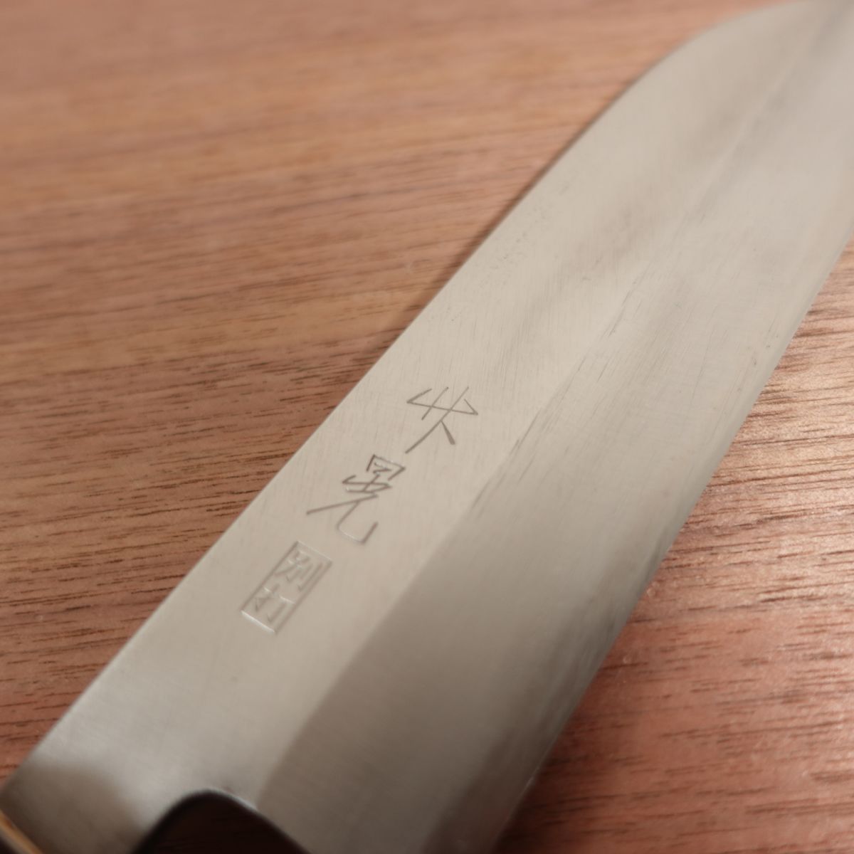 Takeaki Kama-Usuba Knife, Sharpened, Water Buffalo Handle, Single Bevel, Nakiri, Carbon Steel, Betsuuchi, Takeuchi Hamono, 185mm