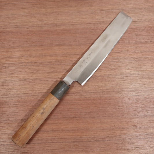 Kanematsu Usuba Knife, Sharpened, Water Buffalo Handle, Single Bevel, Nakiri, Yasuki Steel, 210mm